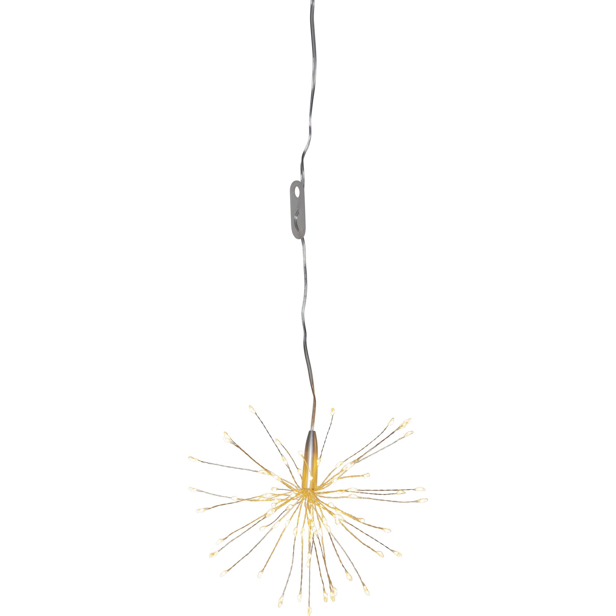 3D-LED-Hängestern "Firework"
80 warmwhite LED, silber, 
ca. 16x16 cm, 3 m Kabel, Trafo, 
Vierfarb-Ka_1