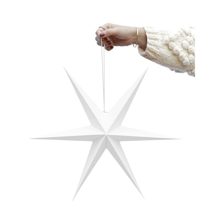 Bílé papírové hvězdy P.30cm + P.40 cm, SET/2 velikosti_1