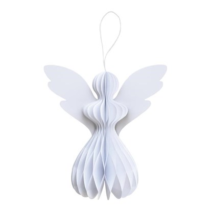 Bílý papírový anděl 16 cm_0