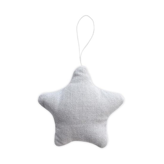 Bavlněná ozdoba hvězda 8 cm, světle šedá_0