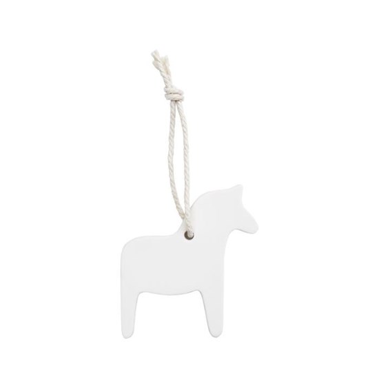 Keramická ozdoba koník 7 cm bílý_0