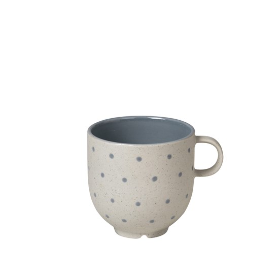 Hrnek s uchem ELI 200 ml sv. šedý/ modrý s puntíky_0