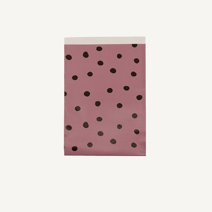 Ploché papírové sáčky fialové s černými puntíky 23x31,5 cm_1