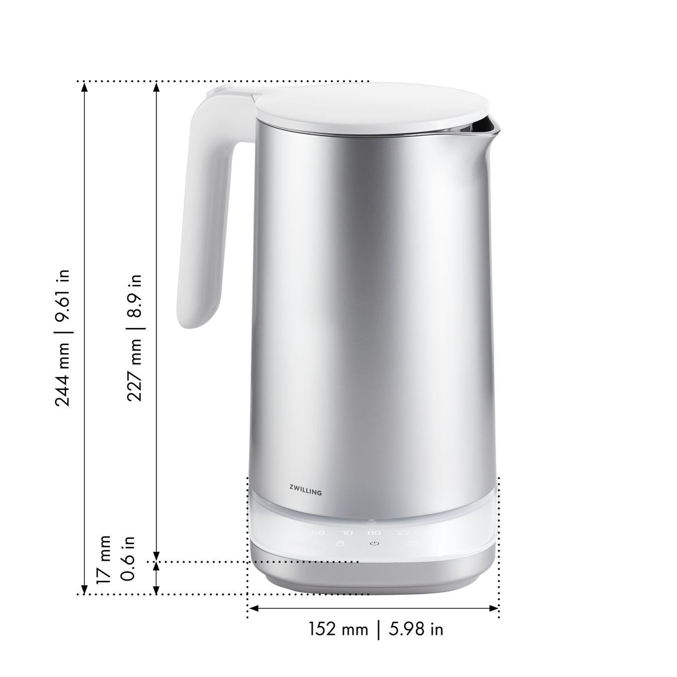 Obrázek z Rychlovarná konvice ZWILLING ENFINIGY PRO 7P 1,5l/ 1850W stříb 