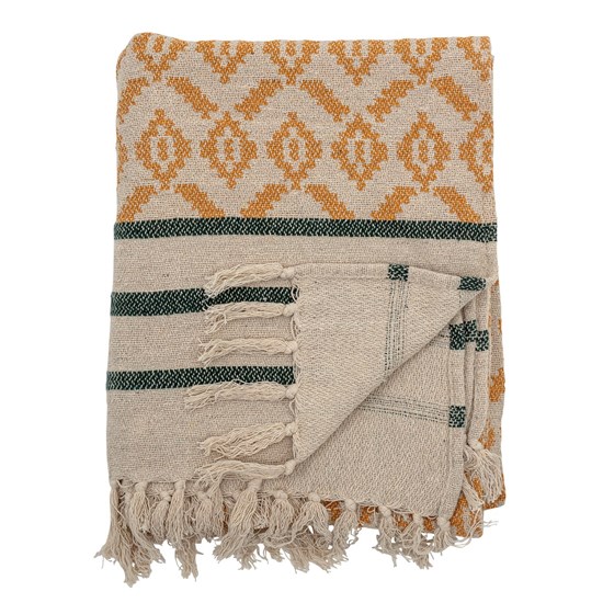 Pléd z recyklované bavlny Fini, žlutý_3