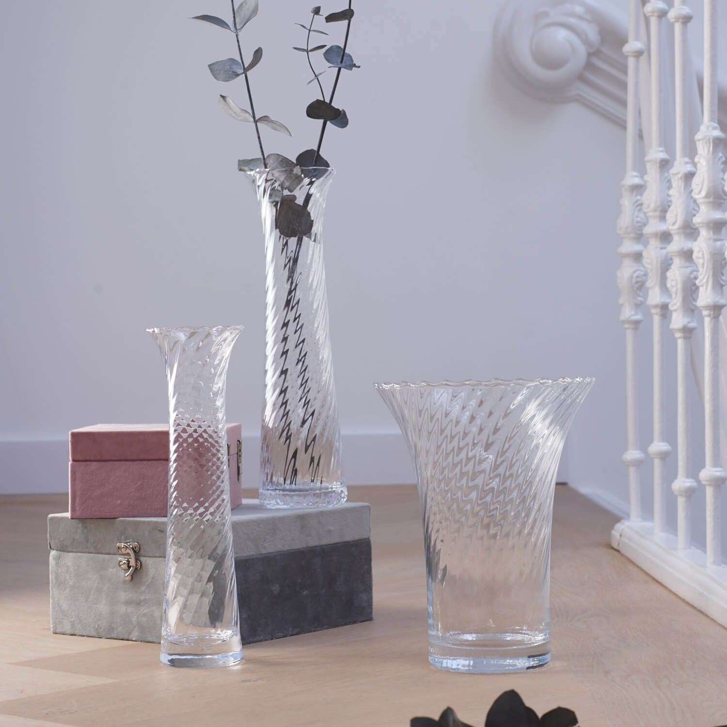 Váza RAVENNA 22 cm, rýhovaná_1