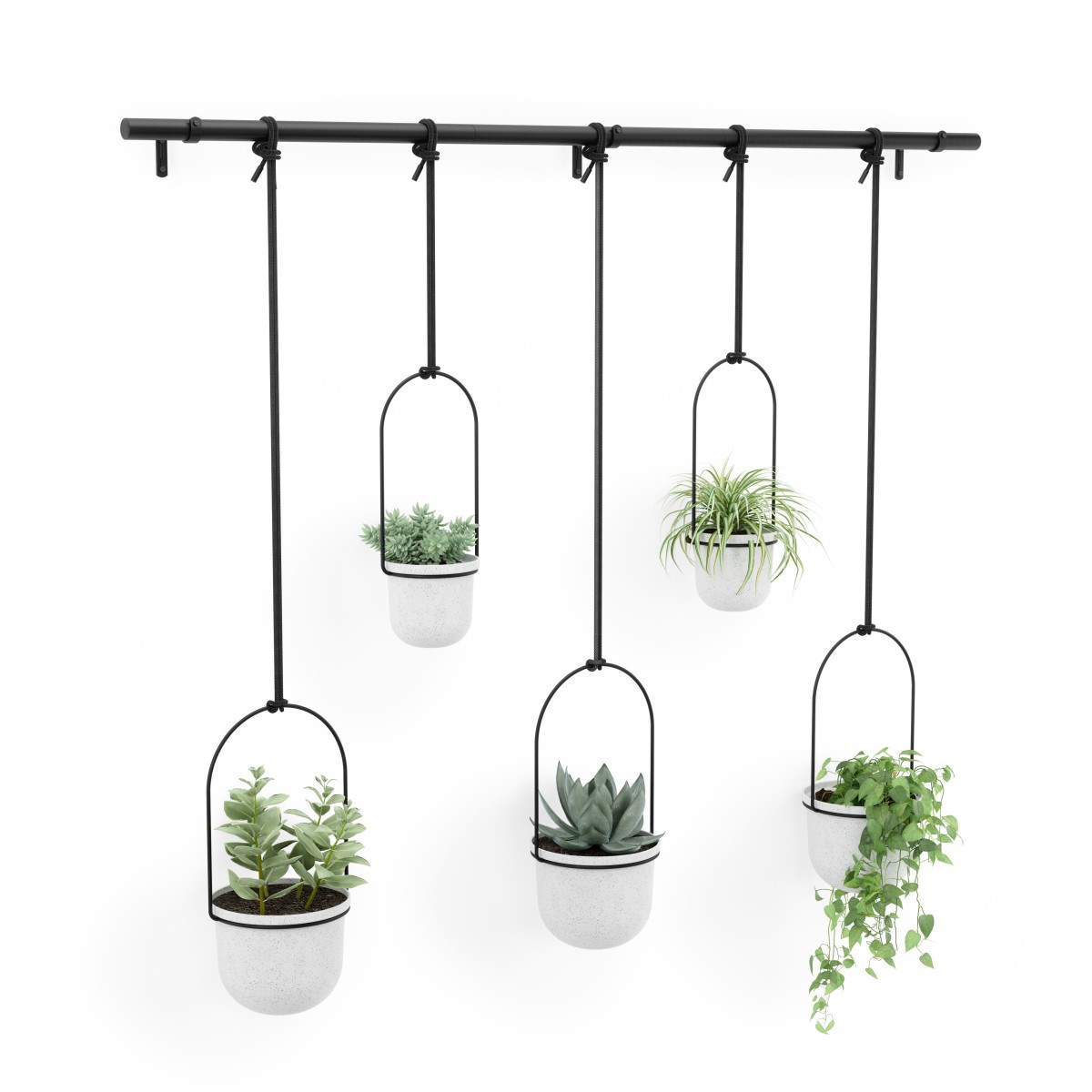 Květináče TRIFLORA SET/5ks bílé_0