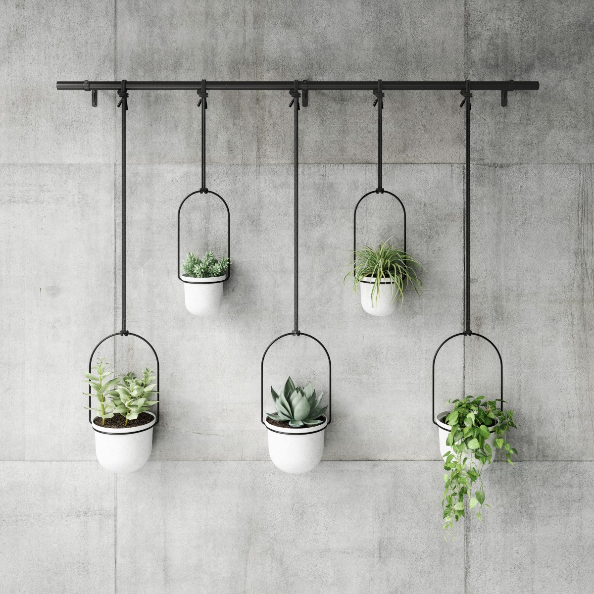Květináče TRIFLORA SET/5ks bílé_4