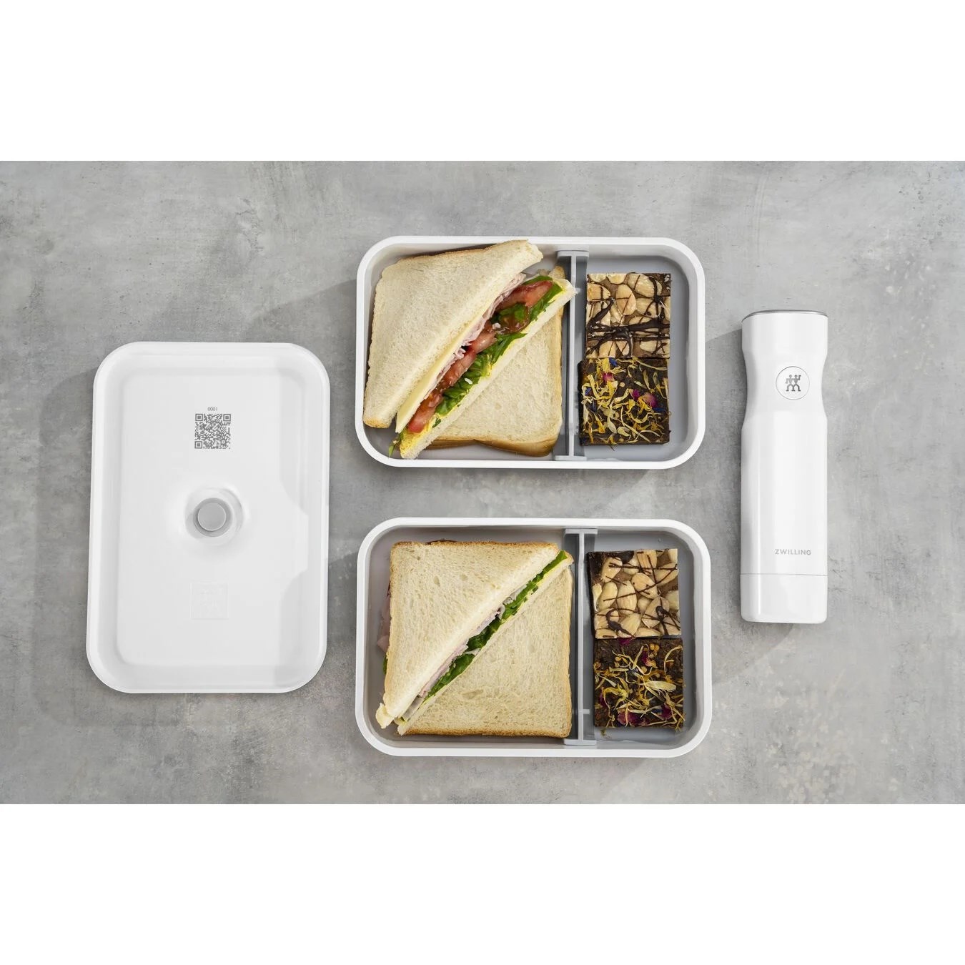 Vakuový obědový box FRESH & SAVE bílo-šedý L_8