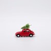 Vánoční dekorace MINI XMAS auto, červené D.8,5 cm_0