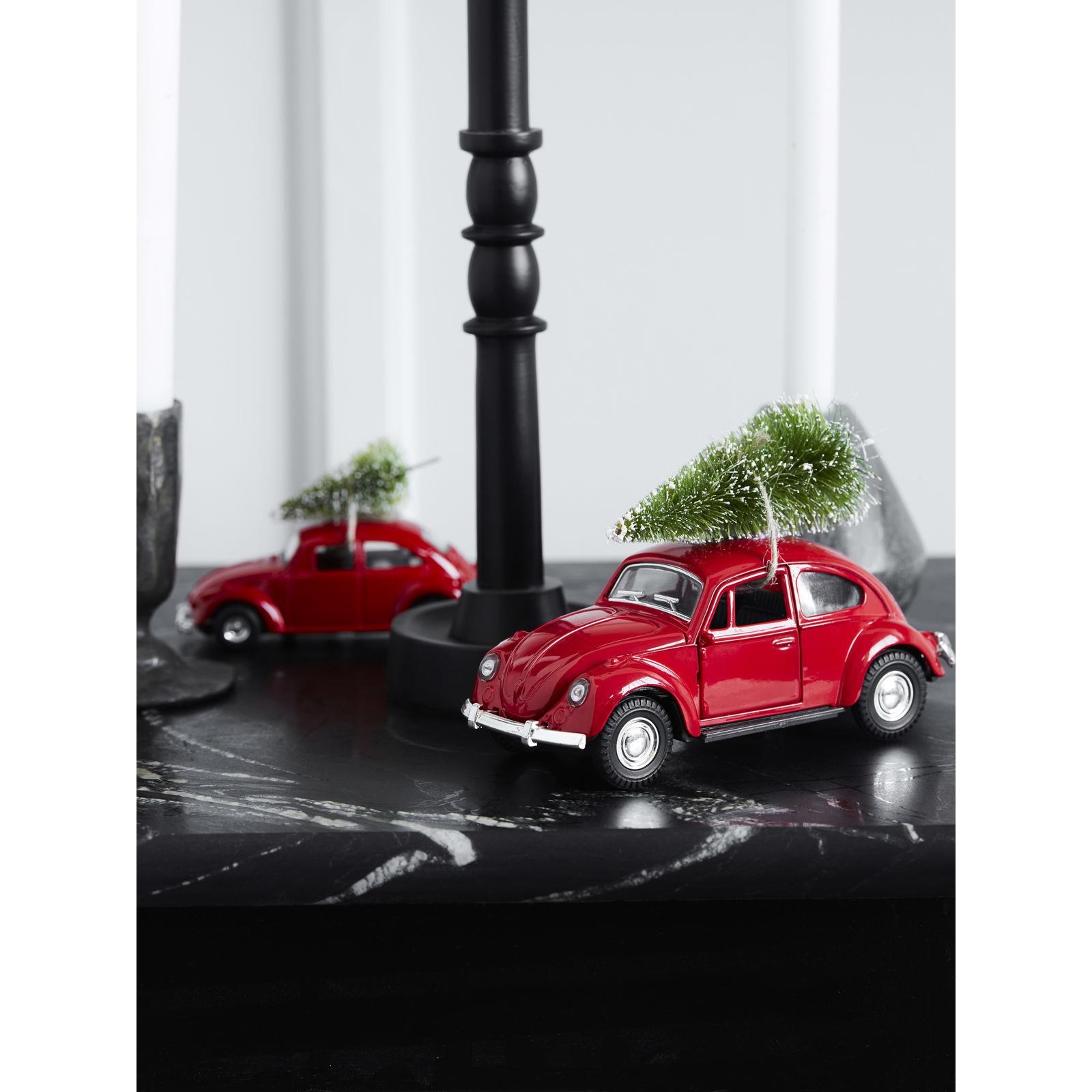 Vánoční dekorace MINI XMAS auto, červené D.8,5 cm_4