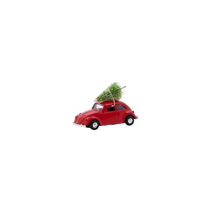 Vánoční dekorace MINI XMAS auto, červené D.8,5 cm_5
