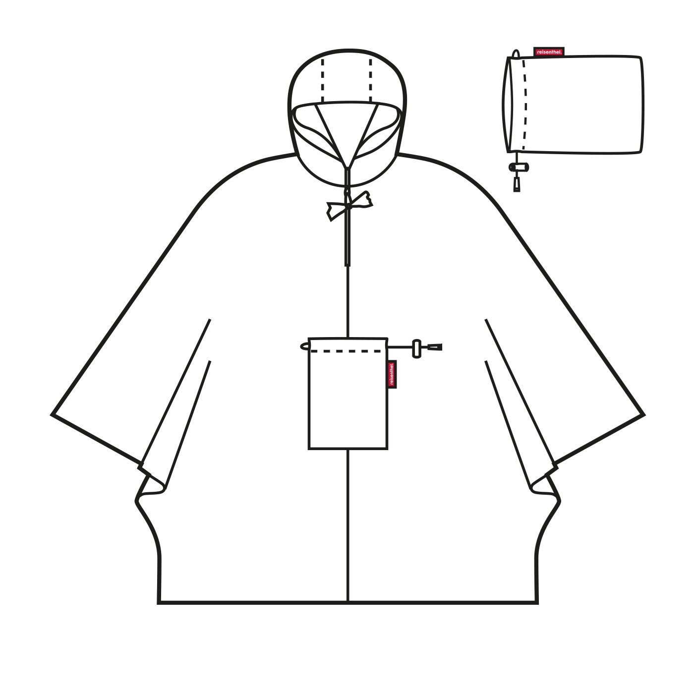 Skládací pláštěnka Mini Maxi Poncho glencheck red_3