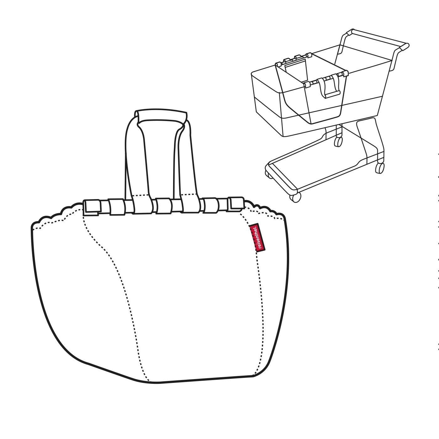 Nákupní taška do vozíku Easyshoppingbag mixed dots red_2