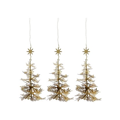 Vánoční dekorace LAMET stromek V.16,5 cm zlatá SET/3ks_3
