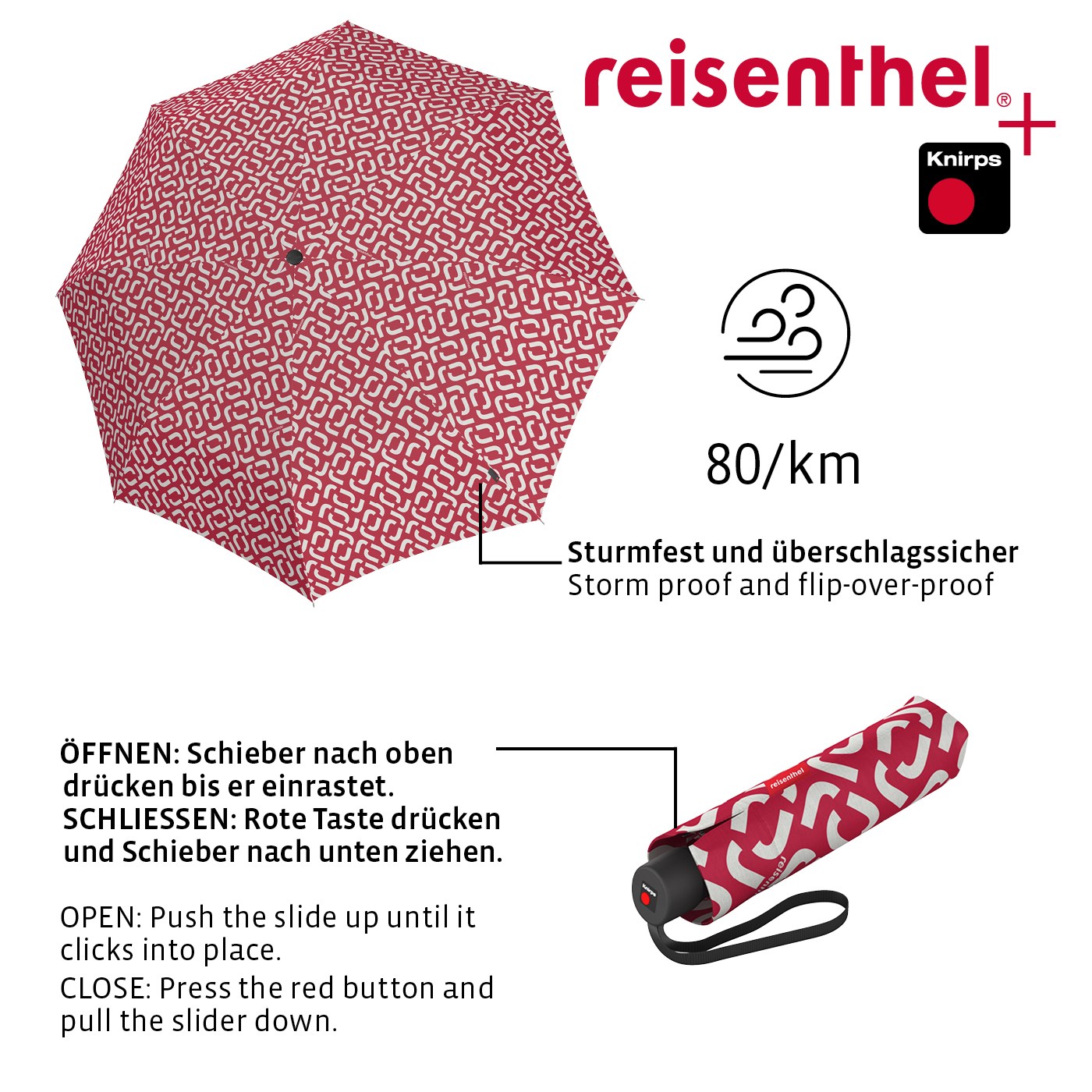 Deštník Umbrella Pocket Classic signature red_0