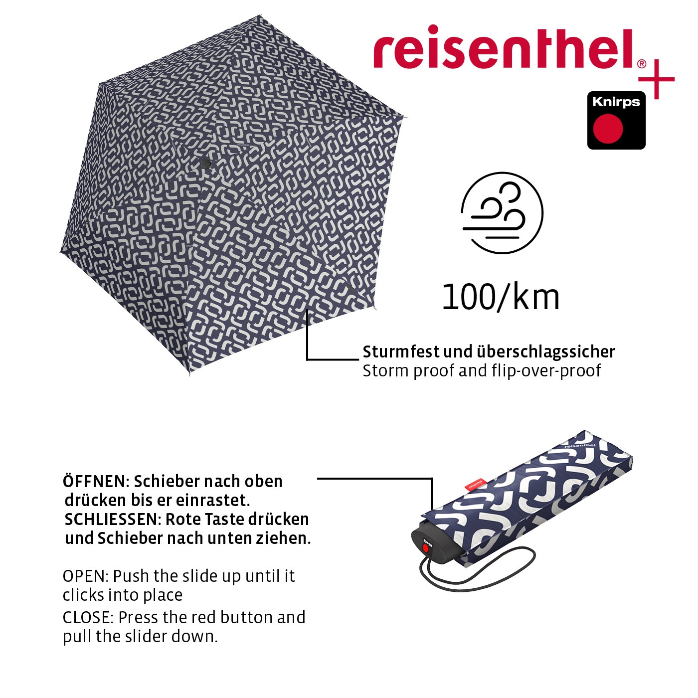 Deštník Umbrella Pocket Mini signature navy_1