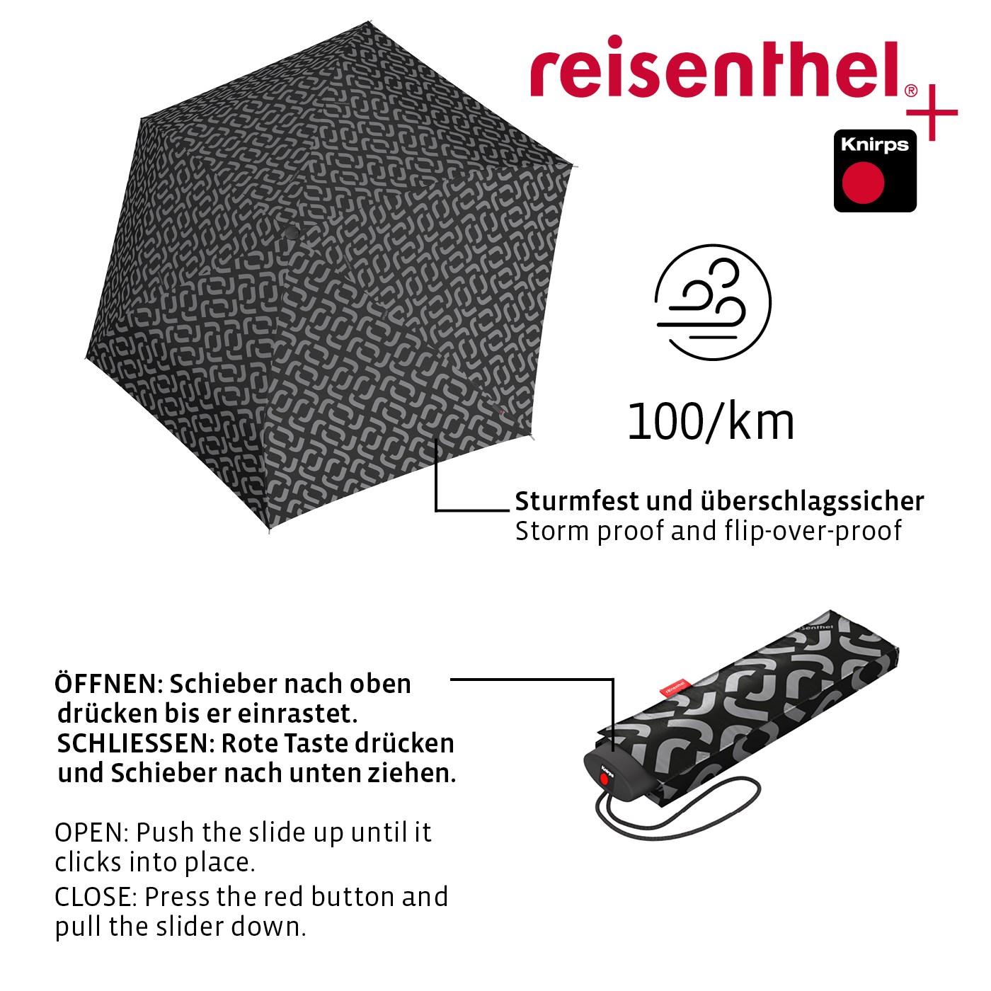 Deštník Umbrella Pocket Mini signature black_1