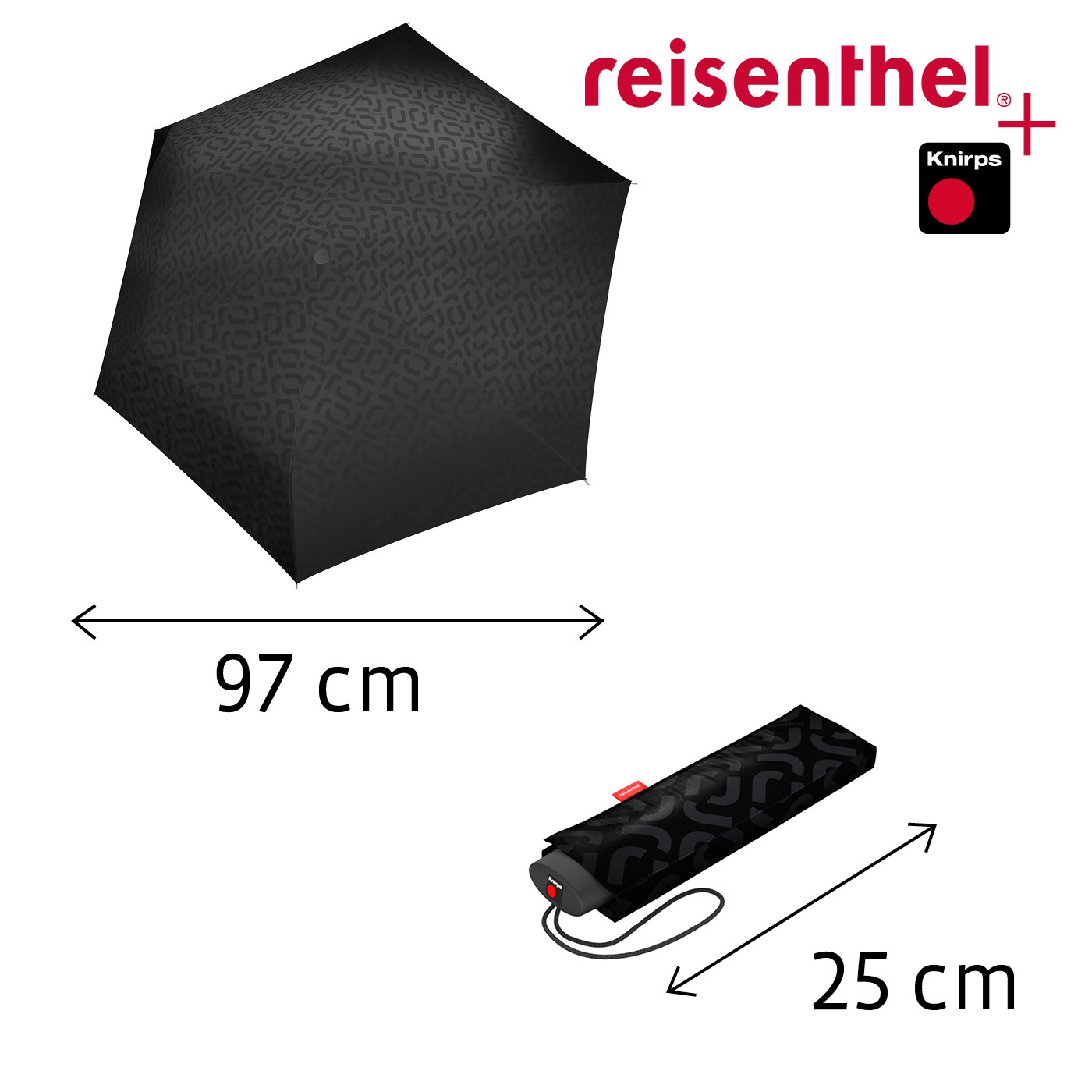 Deštník Umbrella Pocket Mini signature black hot print_0