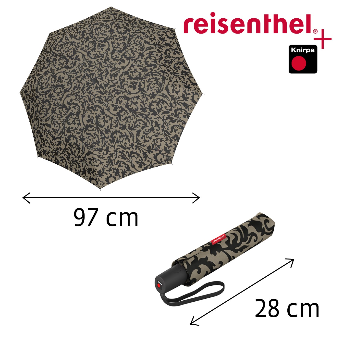 Deštník Umbrella Pocket Duomatic baroque taupe_0