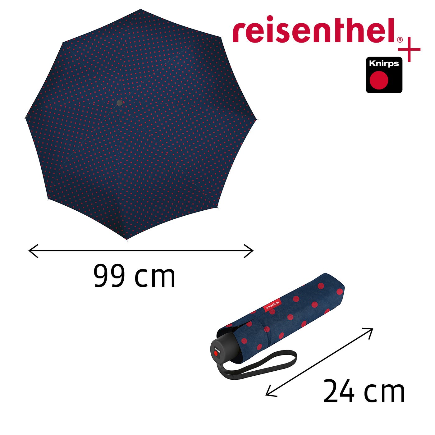 Deštník Umbrella Pocket Classic mixed dots red_0
