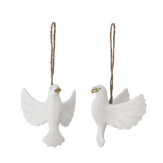 Hrdličky bílé Dayo polyresin SET/2ks_1