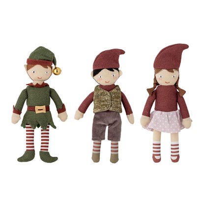 Vánoční skřítci s rolničkou V.20 cm, len SET/3ks_1
