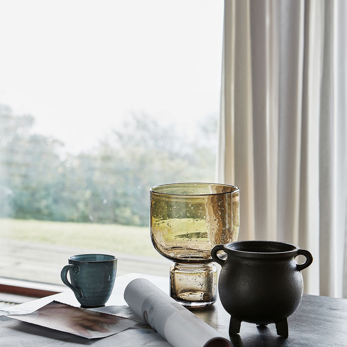 Váza FARIDA 20 cm hnědá_0