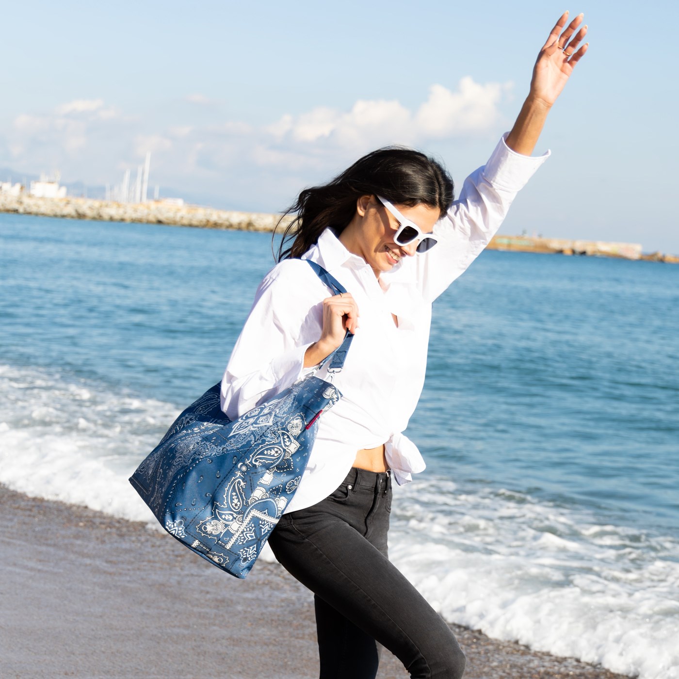 Taška přes rameno Shopper XL bandana blue_0