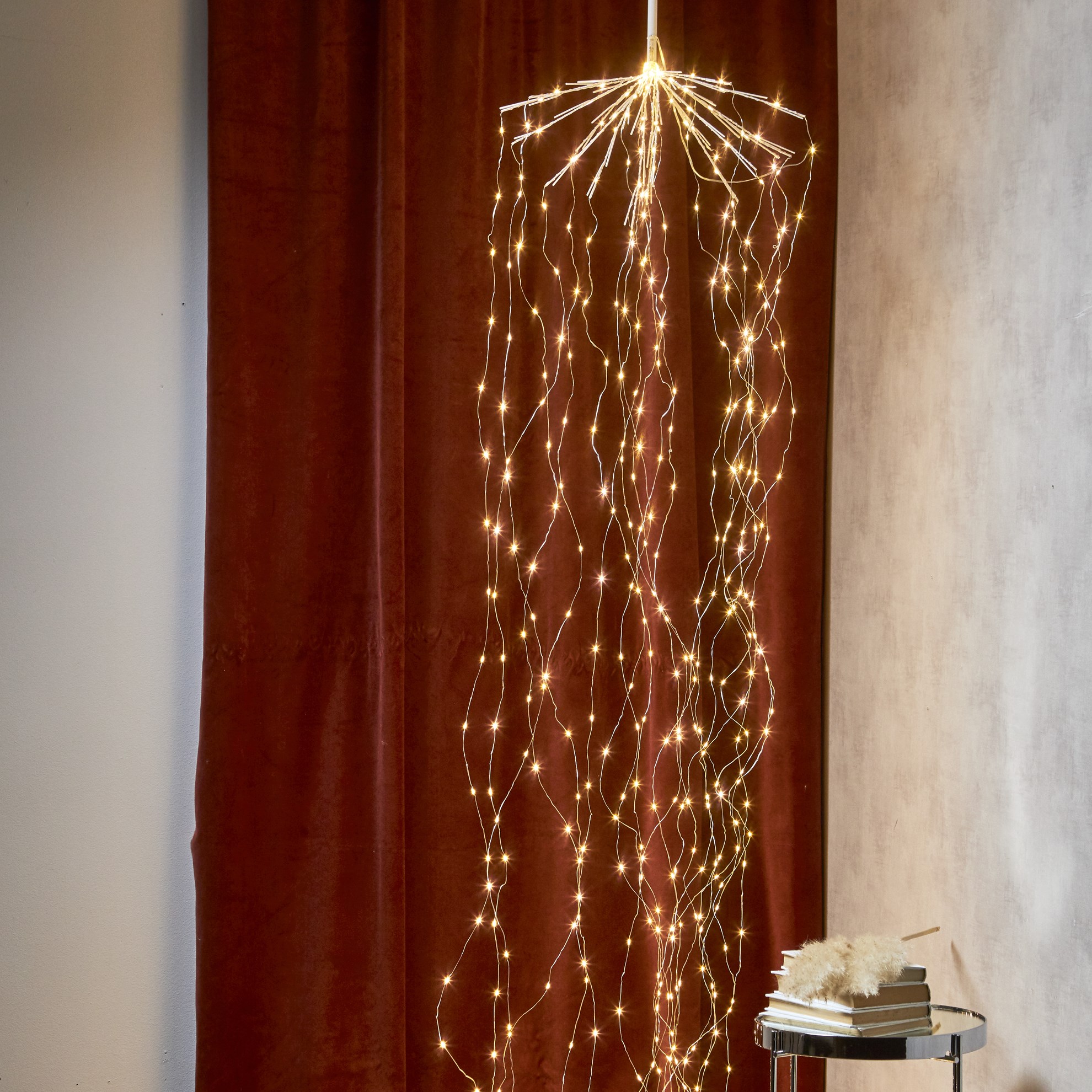 LED světelný řetěz 600x LED 20 drátků stříbrný_0