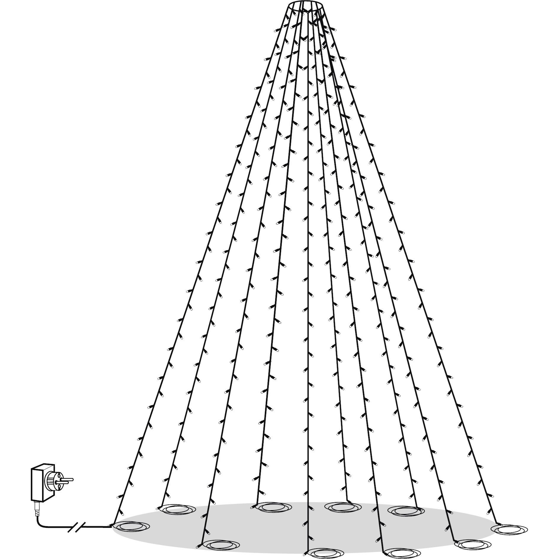 LED světelný řetěz CRISPY 360x LED na strom/stožár V. 10m/7 m_1