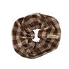 Gumička do vlasů SCRUNCHIE lněná kostkovaná hnědá_0
