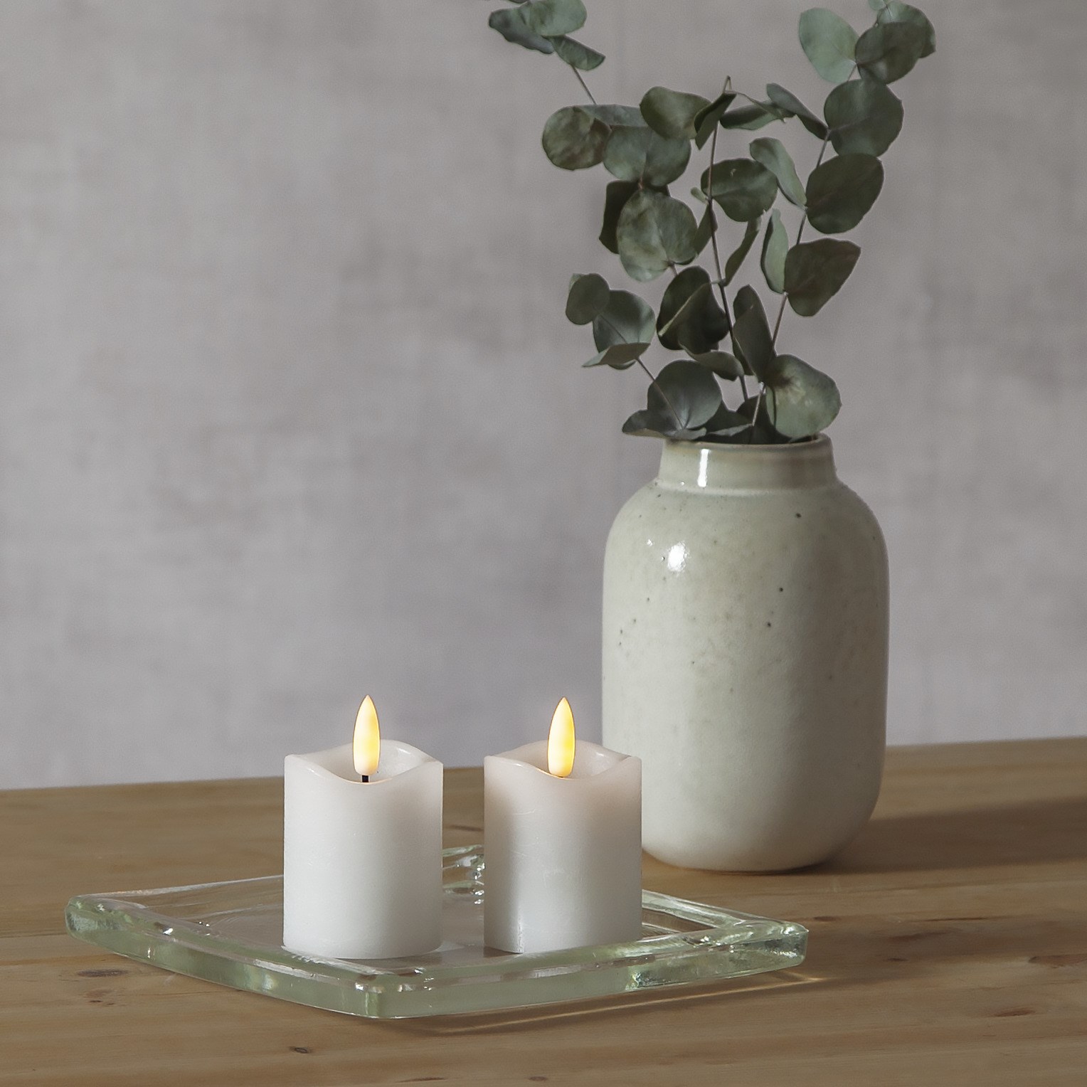 LED svíčky FLAMME SET/2ks V.7,5cm bílé_0