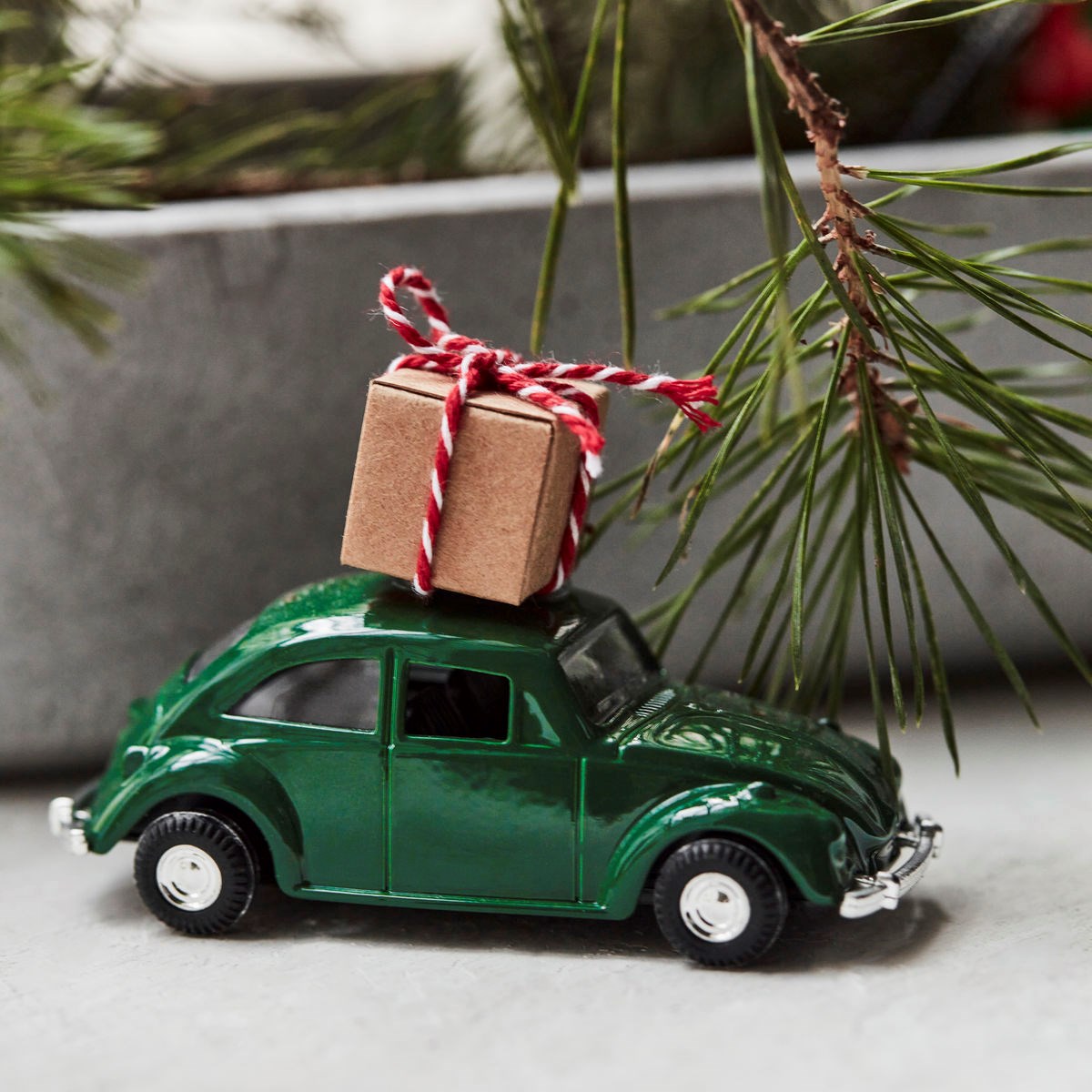 Vánoční dekorace autíčko MINI Xmas, zelené_3