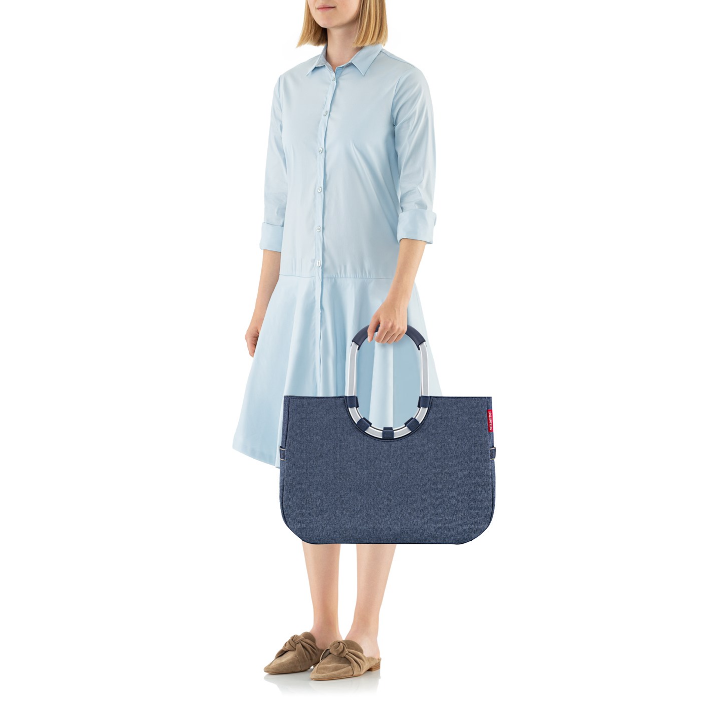 Módní taška Loopshopper L herringbone dark blue_0
