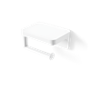Nástěnný držák na toaletní papír s poličkou FLEX ADHESIVE bílý_1