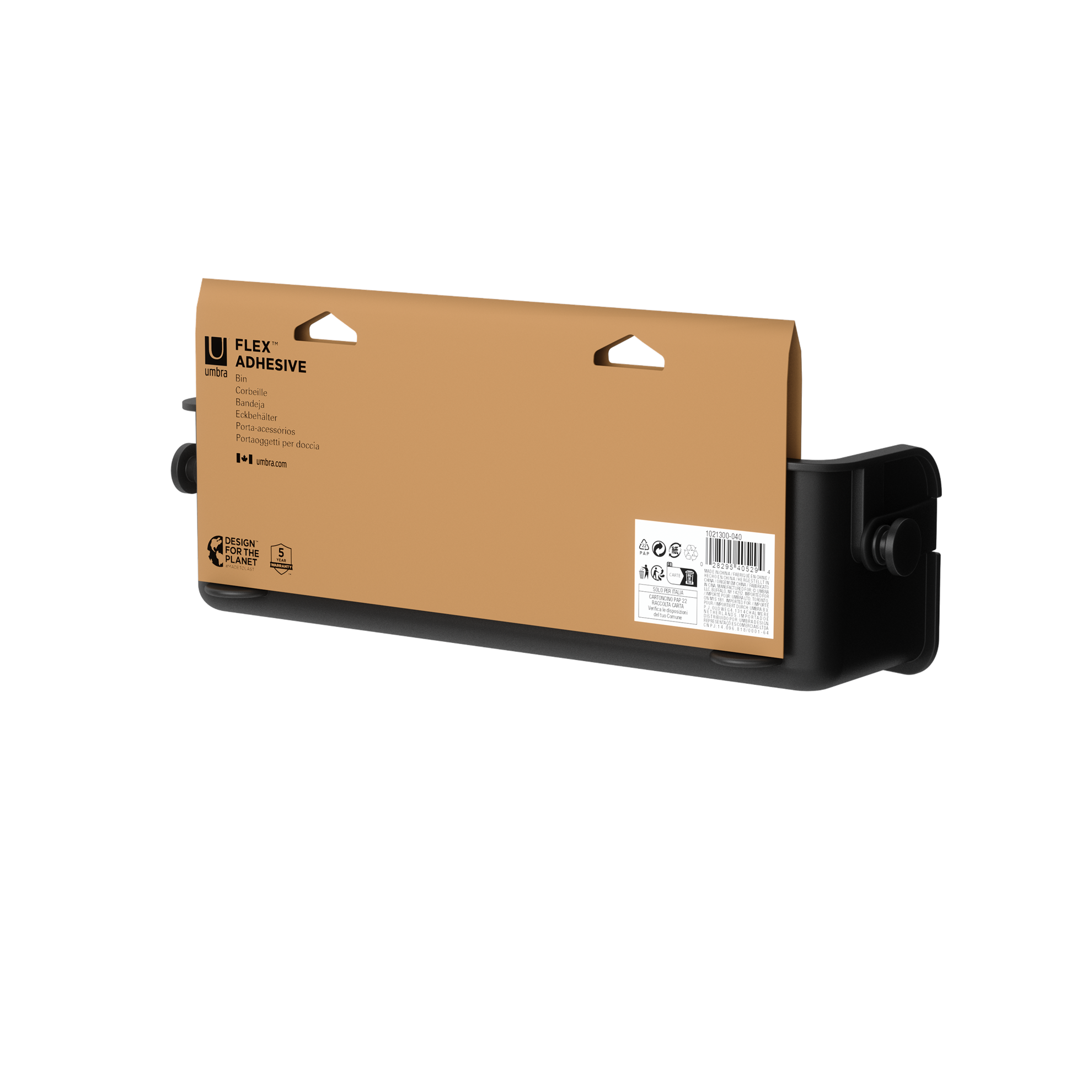 Koupelnová polička FLEX ADHESIVE 33 cm černá_6