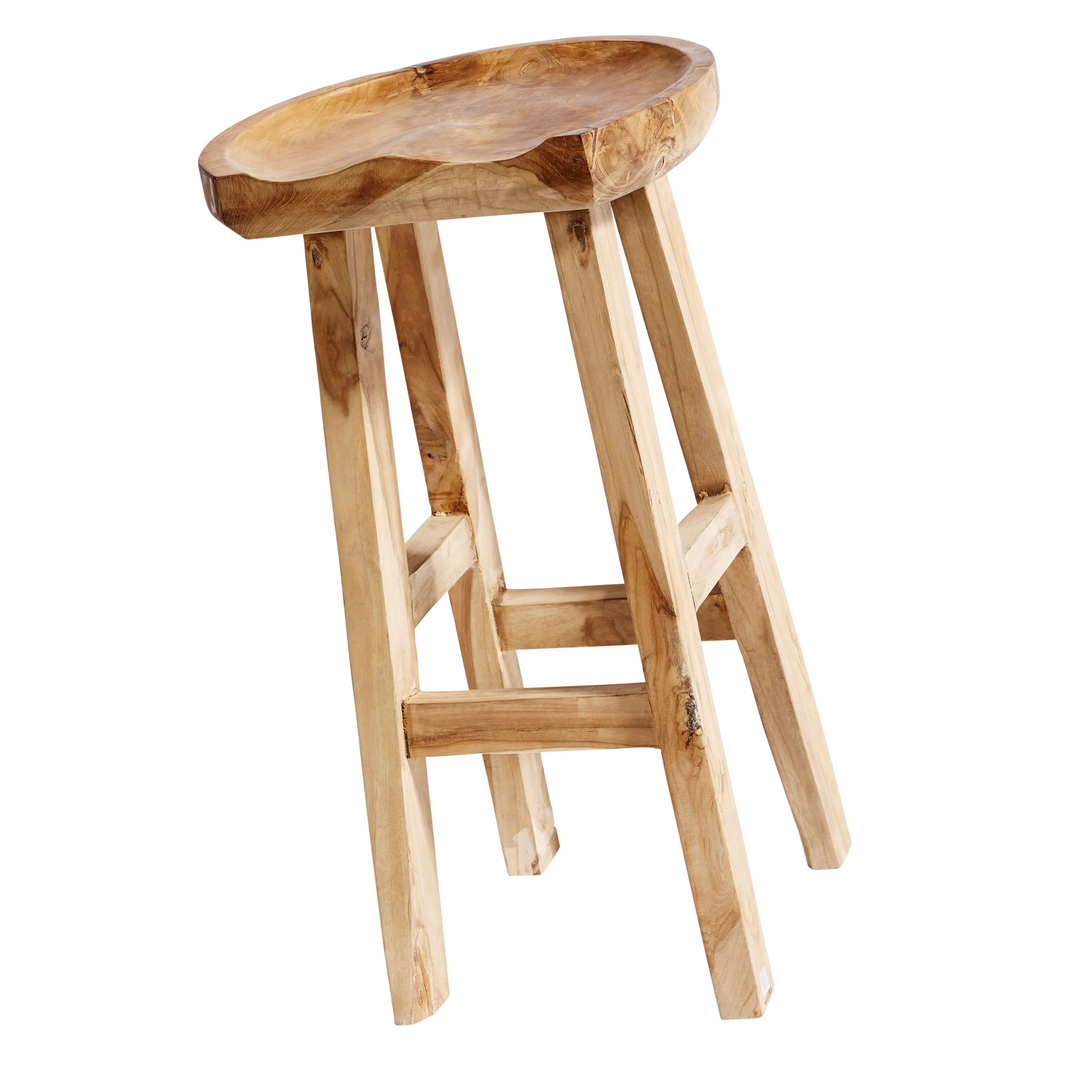 Dřevěná barová židle OVAL, přírodní_0