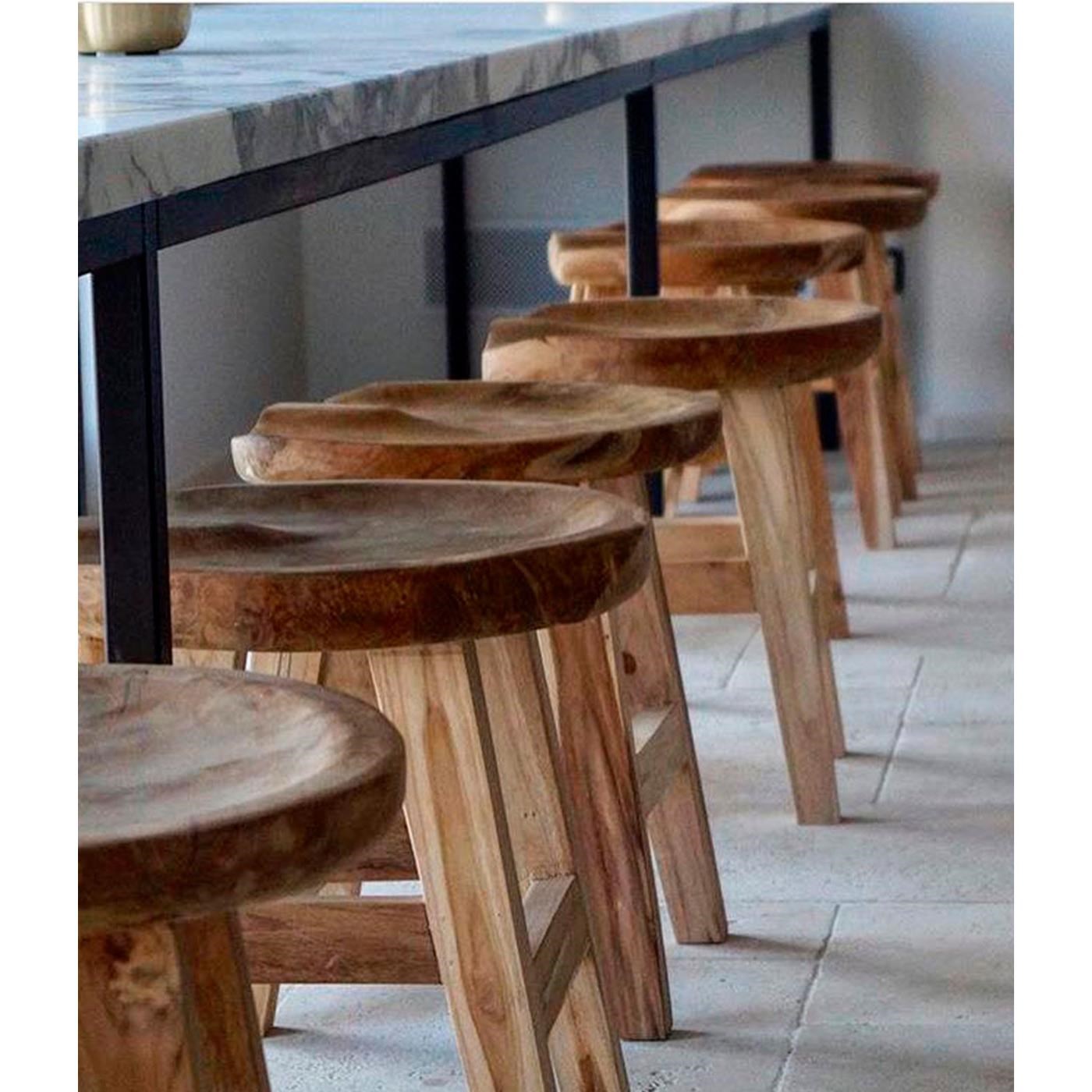 Dřevěná barová židle OVAL, přírodní_2