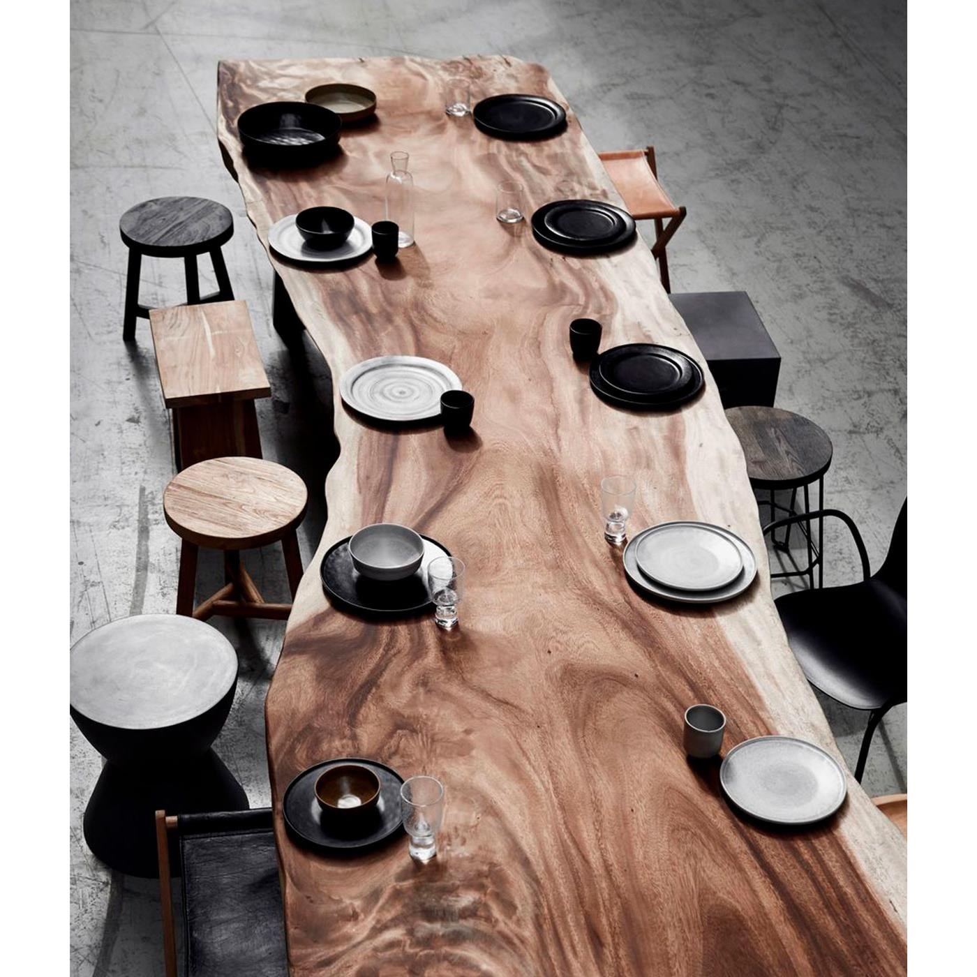 Dřevěná stolička/odkládací stolek BENJI, černý_4