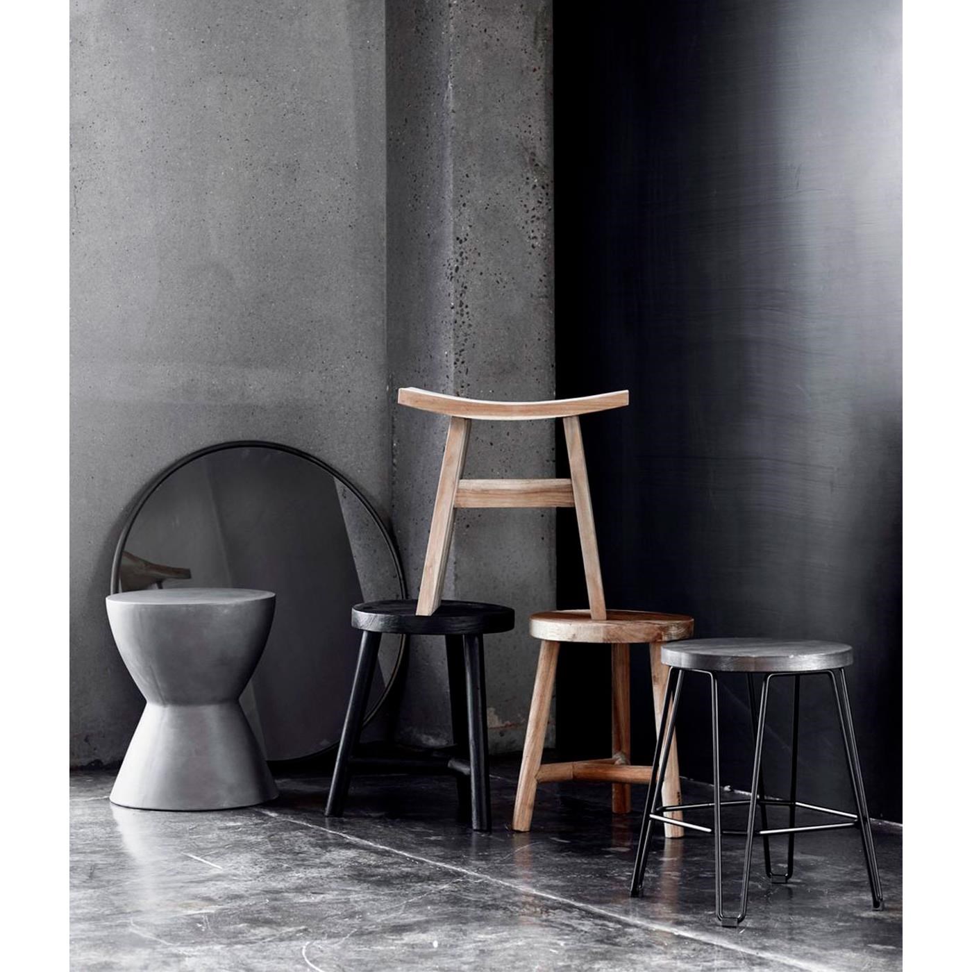 Dřevěná stolička/odkládací stolek BENJI, černý_5