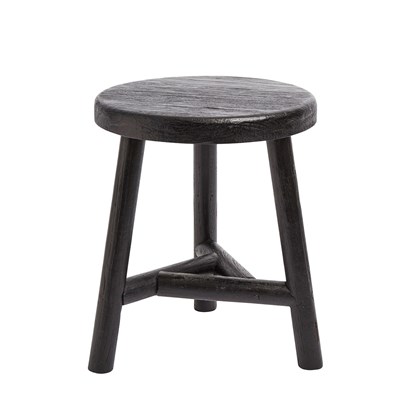 Dřevěná stolička/odkládací stolek BENJI, černý_7