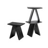 Dřevěná stolička/odkládací stolek ANGLE,  černá_3