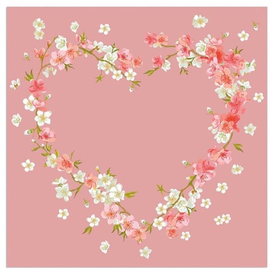 Papírové ubrousky 33x33 cm BAL/20 ks květinové srdce_0