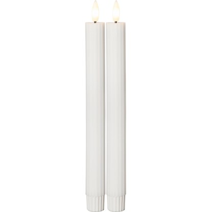 LED dekorační svíčka FLAMME STRIPE SET/2ks V.25cm bílá_0