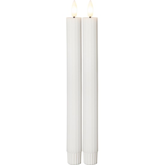 LED dekorační svíčka FLAMME STRIPE SET/2ks V.25cm bílá_0