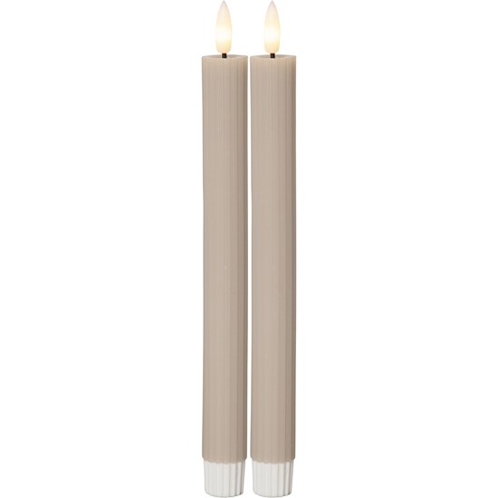 LED dekorační svíčka FLAMME STRIPE SET/2ks V.25cm béžová_0