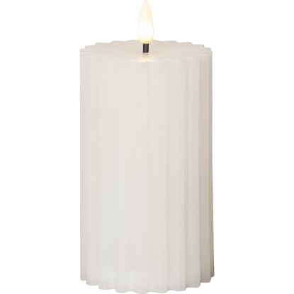 LED dekorační svíčka FLAMME STRIPE V.15cm bílá_0