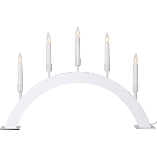 Dekorační svícen VIND 5 žárovek V. 38cm bílý_0