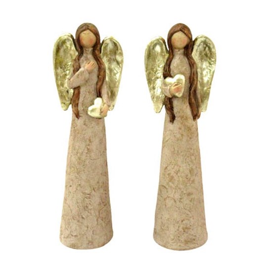 Vánoční figurka anděla 2 druhy "cena za kus" V.18cm hnědo-zlatý_0